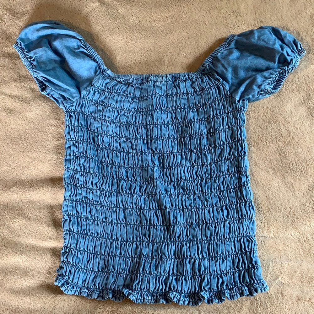 BDG crop top off the shoulder shirred material